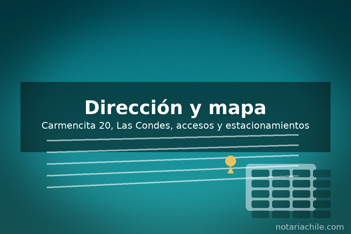 Dirección de la Notaría Gomila: Carmencita 20, Las Condes, mapa de referencia y accesos