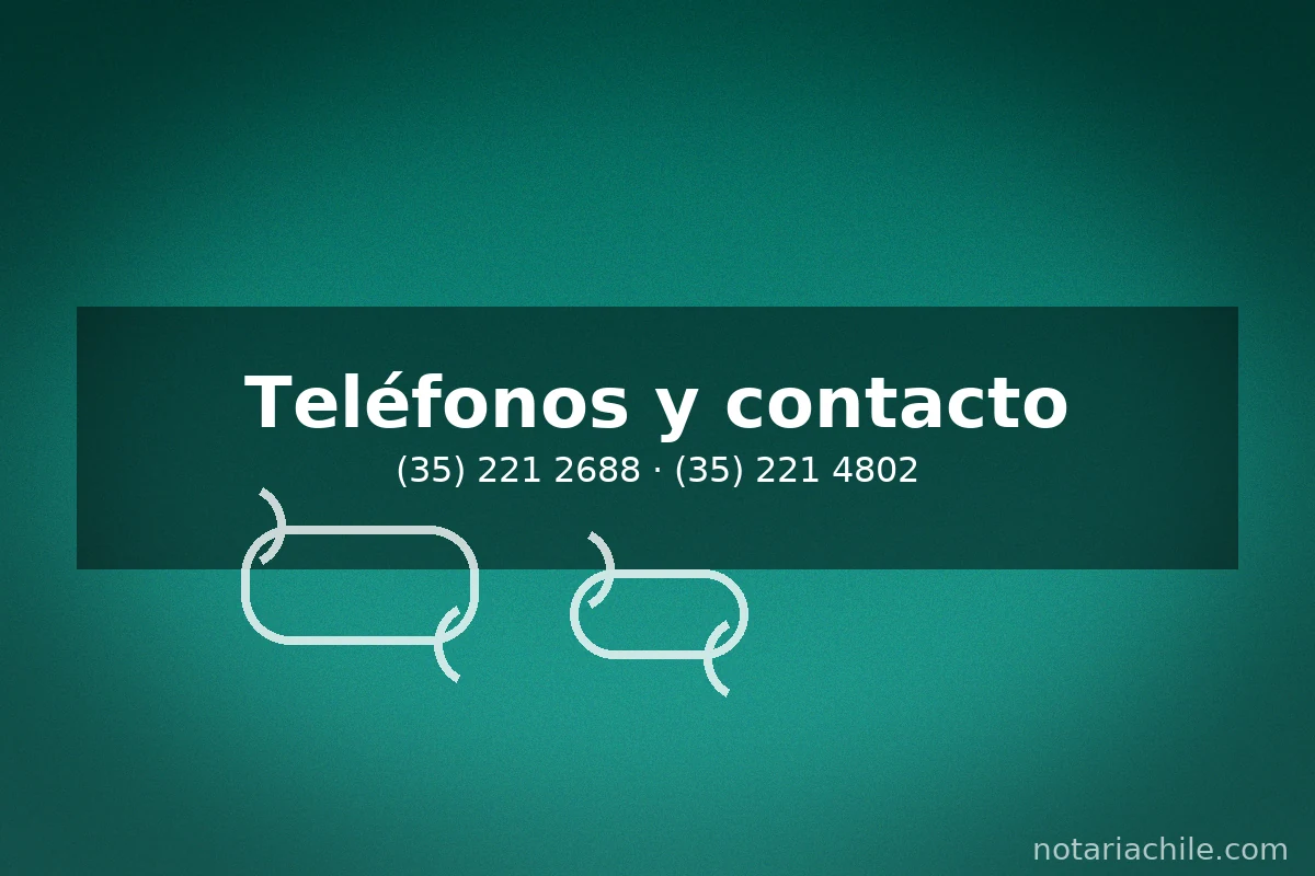 Teléfonos de la Notaría Kriman en San Antonio: (35) 221 2688 y (35) 221 4802 para consultas y turnos