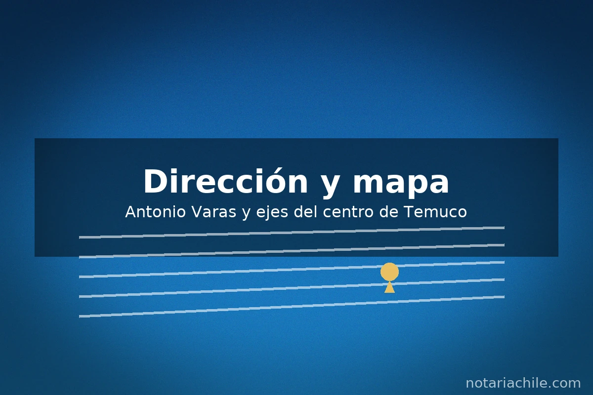 Direcciones de notarías en Temuco: ejes Antonio Varas y centro, mapa de referencia