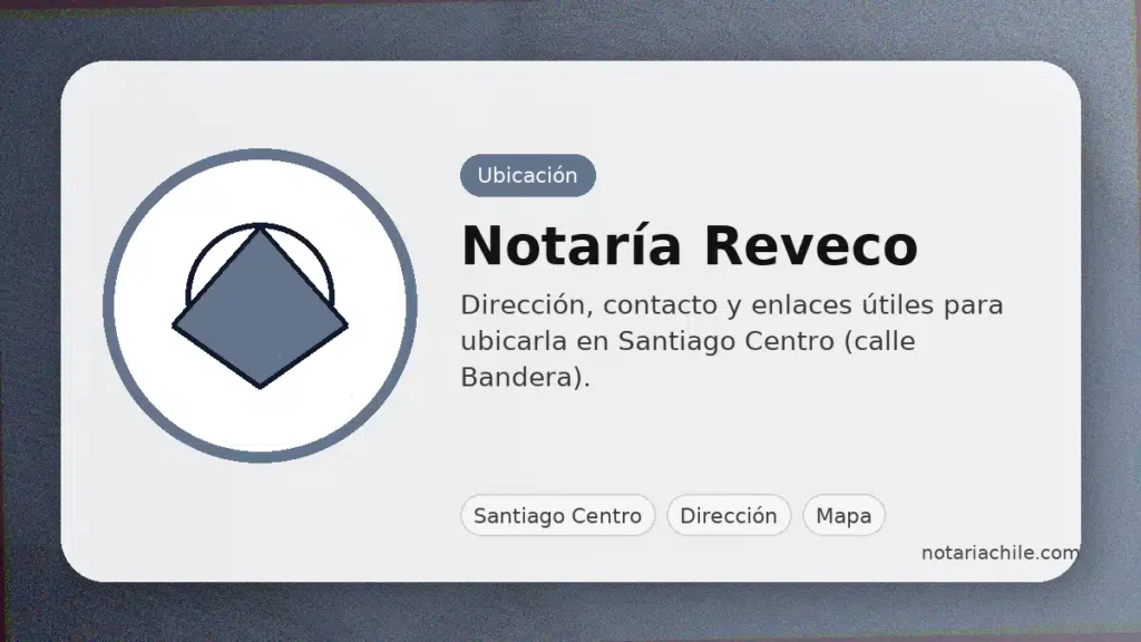 Notaría Reveco en Santiago Centro: dirección en Bandera y mapa para llegar