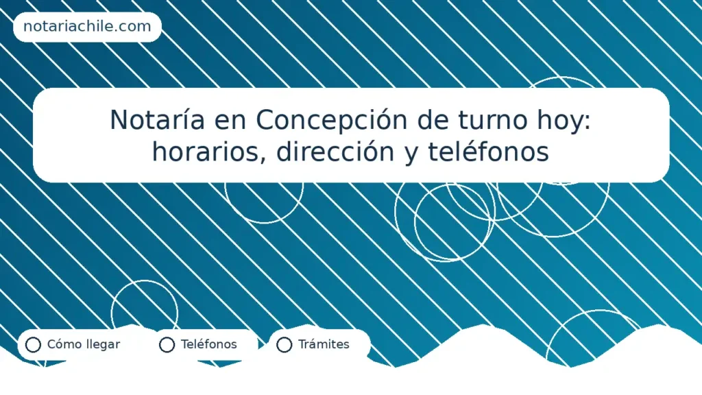 Notaría en Concepción de turno hoy: horarios, dirección y teléfonos