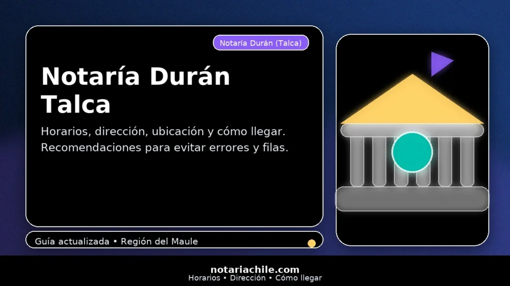 Notaría Durán Talca guía con horarios dirección ubicación y cómo llegar para trámites notariales en Talca – notariachile.com