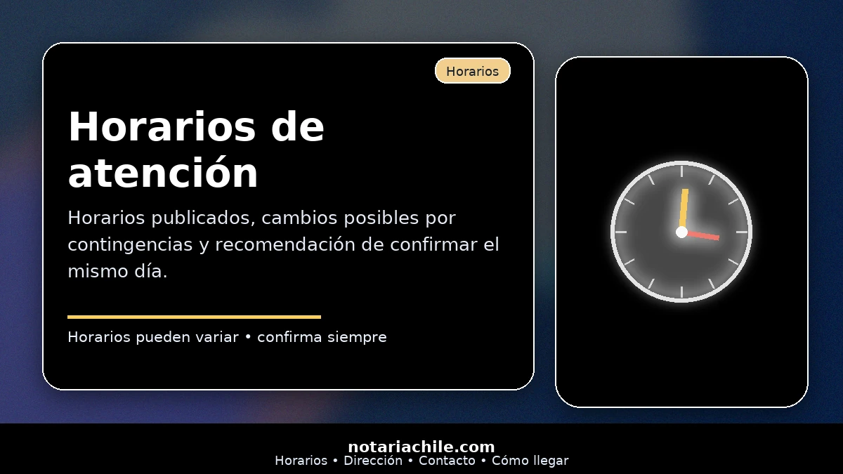 Horarios de atención de la Notaría Félix Jara cambios posibles por contingencias y recomendación de confirmar el mismo día – notariachile.com