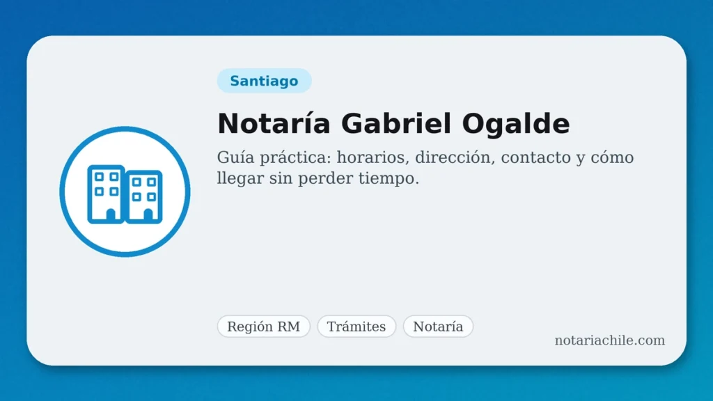 Notaría Gabriel Ogalde en Santiago: horarios, dirección y cómo llegar | notariachile.com