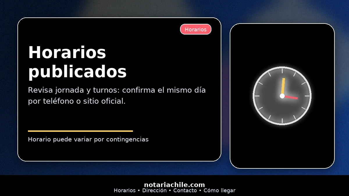 Horarios de atención Notaría en Rengo jornada y turnos recomendación para confirmar el mismo día – notariachile.com