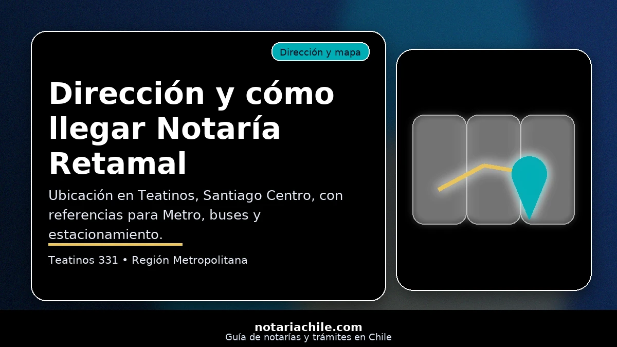Dirección y cómo llegar a Notaría Retamal en Teatinos 331 Santiago Centro con mapa y referencias – notariachile.com