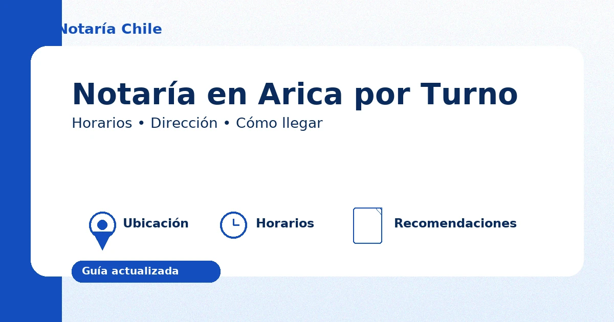 Notaría en Arica por turno: dónde queda, horarios de atención y cómo llegar — Notaría Chile