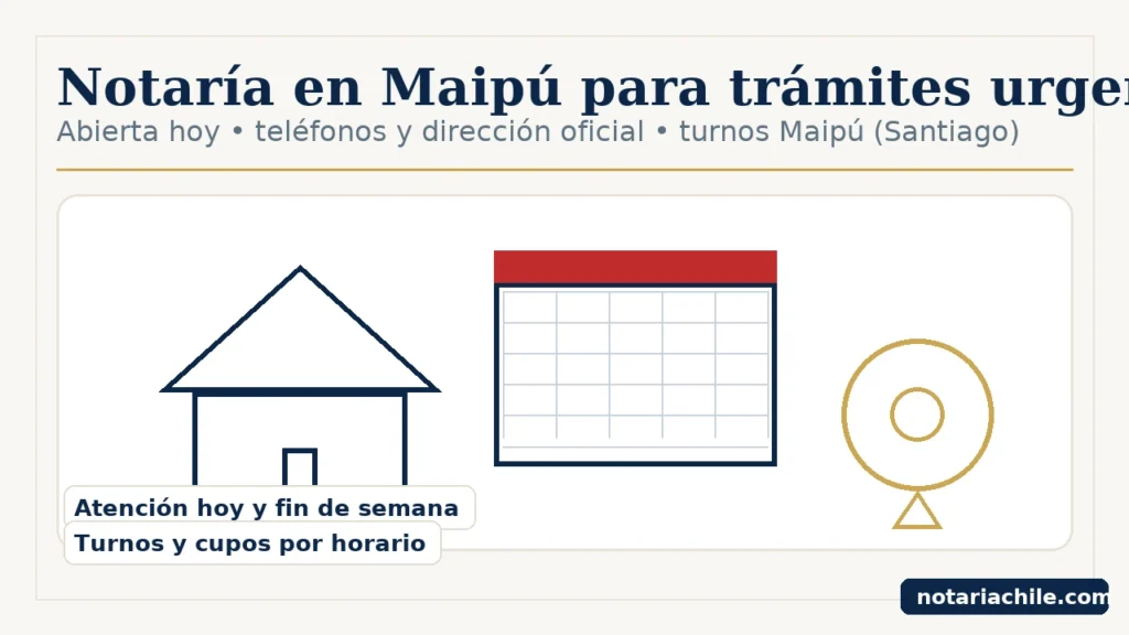 Notaría en Maipú para trámites urgentes": abierta hoy, teléfonos y dirección – notariachile.com