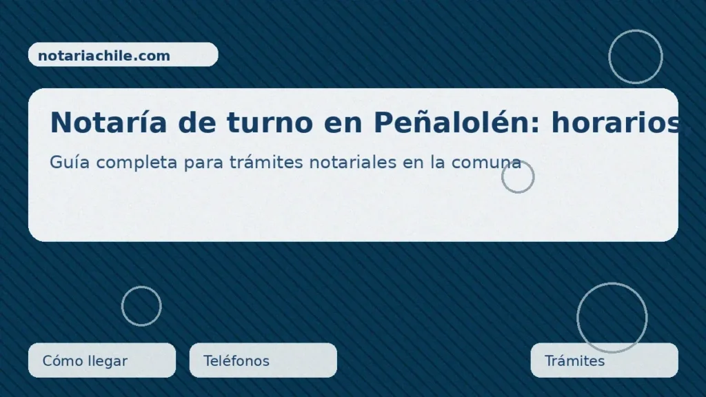 Notaría de turno en Peñalolén: horarios, dirección y teléfonos — guía completa de atención