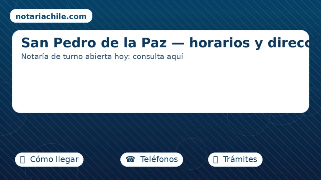 Notaría en San Pedro de la Paz abierta hoy en turno: horarios y dirección actualizados