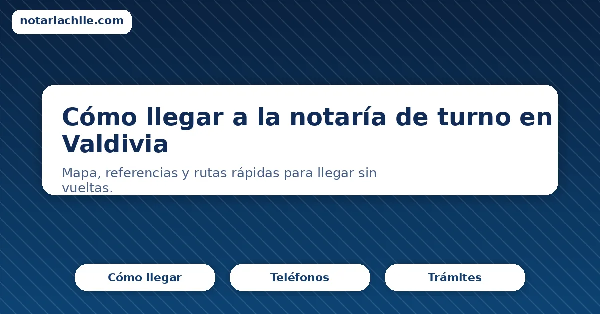 Cómo llegar a la notaría de turno en Valdivia – mapa, referencias y rutas rápidas para llegar sin vueltas.